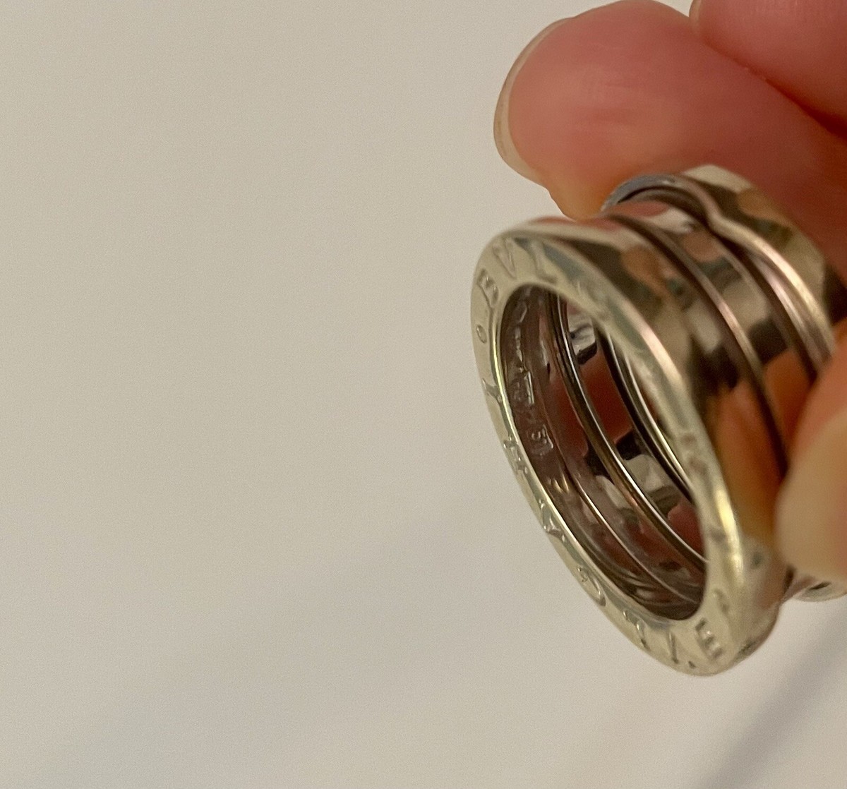 $3160Retailed Bvlgari B.zero1 Ring 18K White Gold Size- 51 $3160Retailed Bvlgari B.zero1 Ring 18K White Gold Size- 51