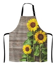 Sunflowers on Wooden Board Apron for Women and Men, Adjustable Multi Lf201