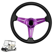 LOSCHEN Golf Cart Steering Wheel Universal Design for Club Car Ds and Purple