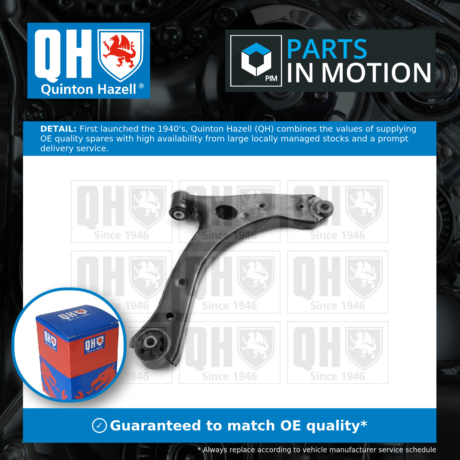 Wishbone / Suspension Arm Front Right QSA2988S Quinton Hazell Track Control New