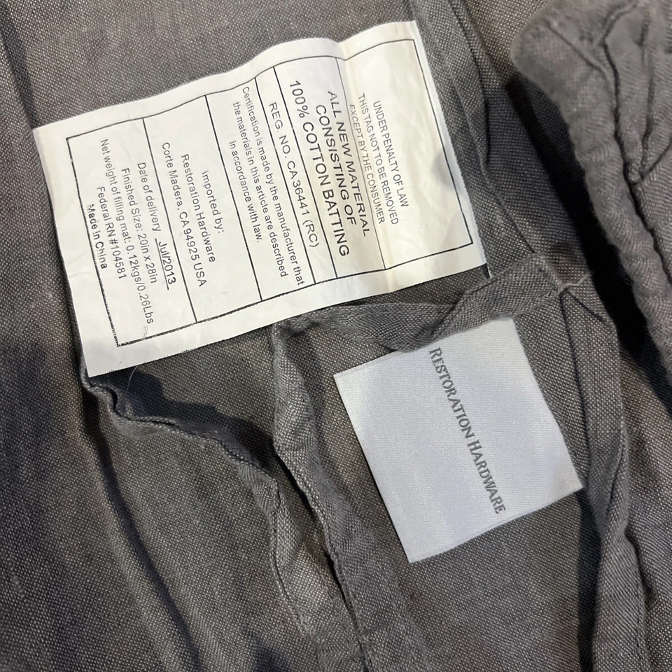 Hardware de restauración lino belga puntada de diamante gris farsa estándar Foto 2 de 4