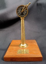 HMS Caesar 1944-1966 : 5" miniature brass ship's telegraph, plaque, wooden base