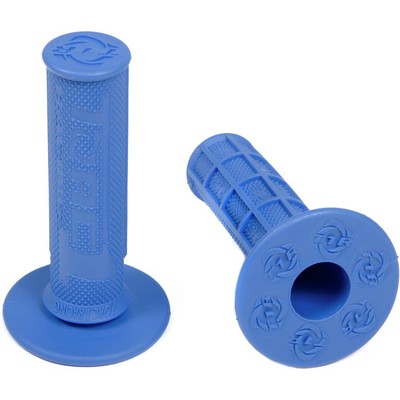 Torc1 Racing Hole Shot Half Waffle Grips - Twist Throttle - Blue, Soft Compound