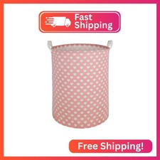 MAIZMZ Pink Laundry Basket Kids Hamper Storage Bins Girls Nursery Hamper Waterpr