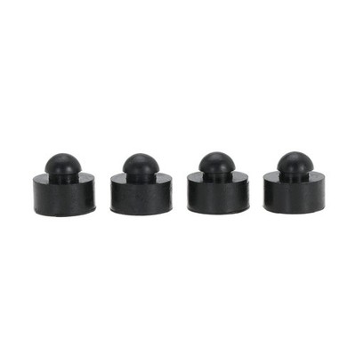 4pcs Push-in Rubber Bumper fits 1/4'' Hole in 1/8'' Thick Material, Black 4pcs