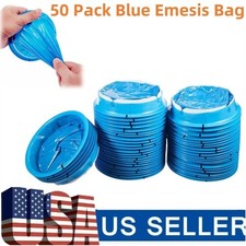 50 Pack Emesis Bag, Disposable Vomit Bags, Aircraft Barf Bags Car Sickness Bag