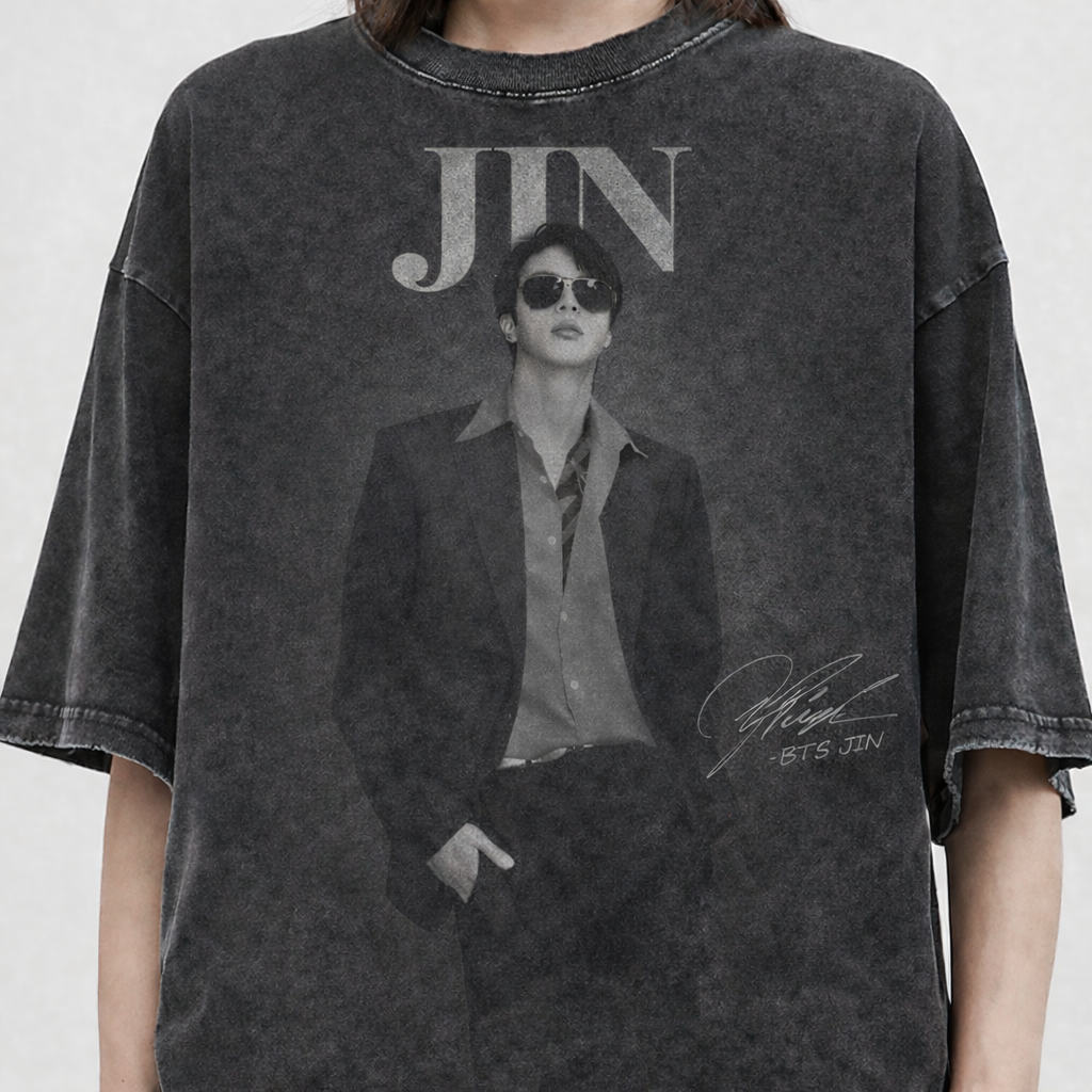 BTS JIN SEOKJIN VINTAGE WASHED T-SHIRT UNISEX ARIRANG CONCERT