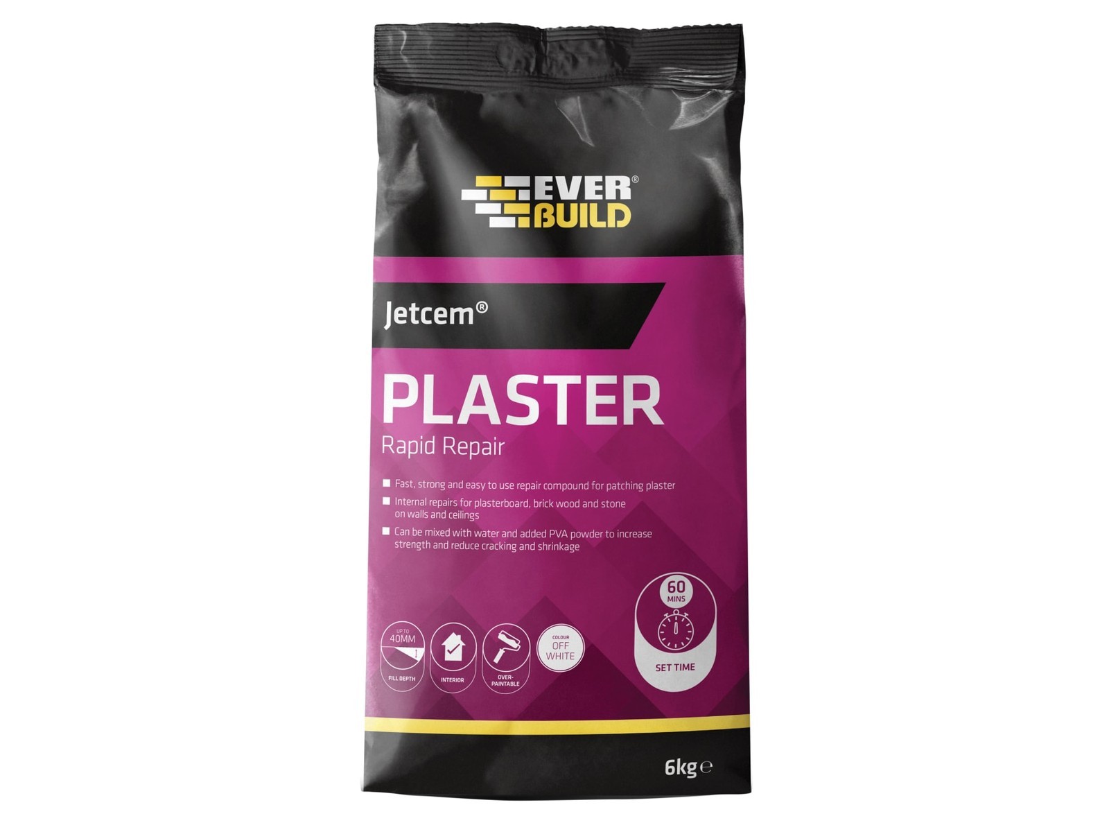 Everbuild Jet Cem Quick Set Patching Plaster 6 Kg