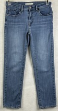 Levis 724 High Rise Straight Jeans Womens 28 Blue Medium Wash Stretch Denim