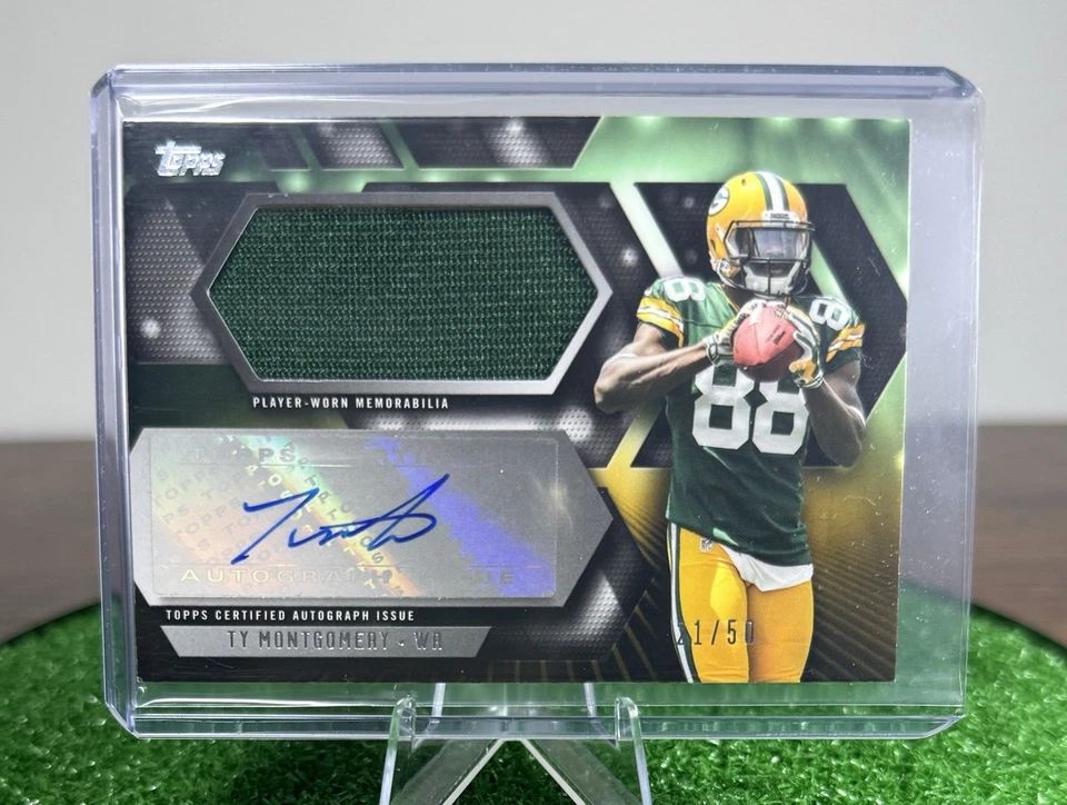 2015 Topps Rookie/50 Ty Montgomery #RPA-TMO RPA Jumbo Patch Auto (RC) Packers🟢 Foto 4 de 4