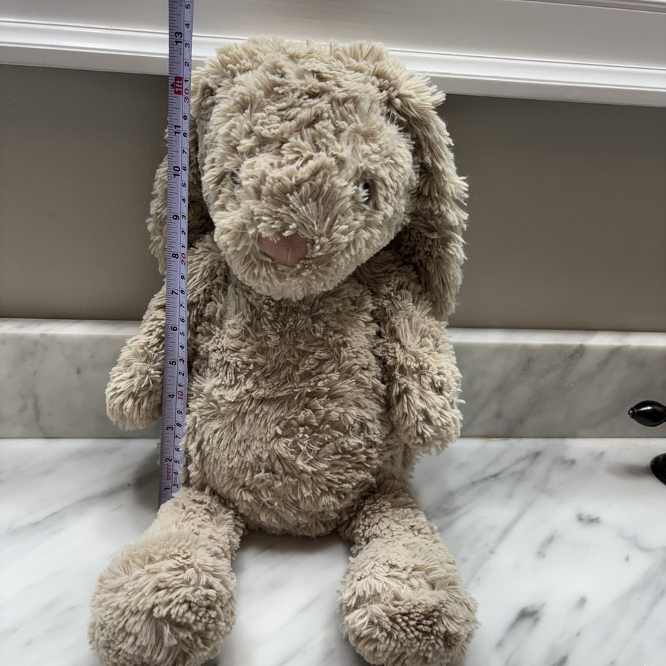 Anthropologie Bunny Plush Floppy Ear Rabbit Beige Shaggy Stuffed Animal ...