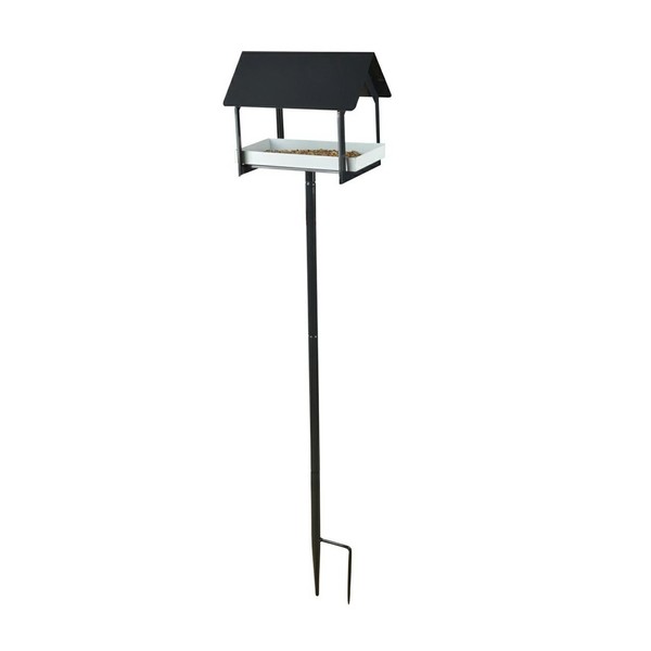 Vogelfutterspender VogelfuttersäUle Stehendes Vogelfutterhaus Stahl Dekoration-image