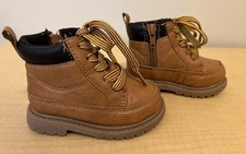Carters Hiking Trail Toddler Size 4 Brown Faux Leather Workman Boots
