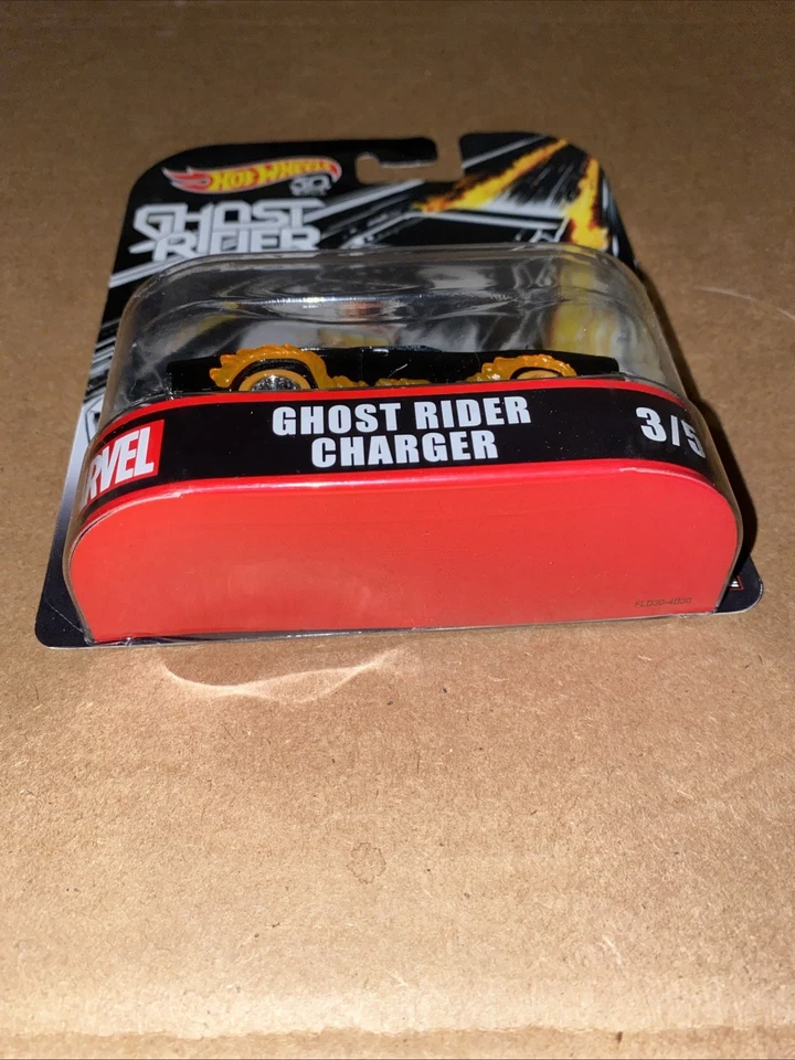 Hot Wheels 2018 Retro Entertainment Marvel 3/5 Ghost Rider Charger FLD30 - Image 3 of 4