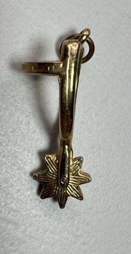 "Bota de Vaquero Vintage Tono Dorado Spur Charm 1""" - Imagen 2 de 5