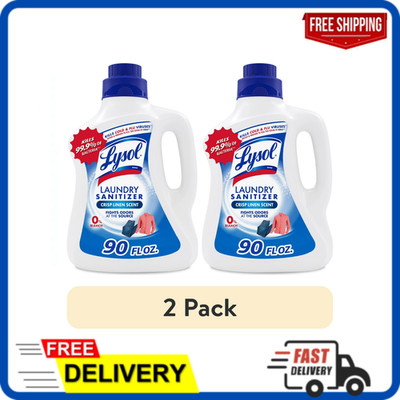 (2 pack) LYSOL Laundry Sanitizer 90 -fl oz Crisp Linen Fabric Deodorizer