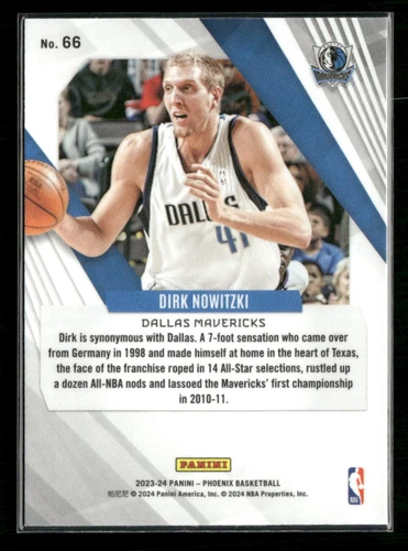 2023-24 Panini Phoenix #66 Dirk Nowitzki Phoenix Red Ice - Picture 2 of 2