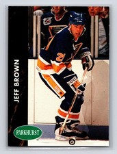 1991-92 Parkhurst #156 Jeff Brown St. Louis Blues Hockey Card