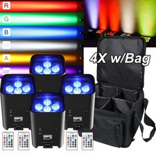 4PCS Uplighting APP Wireless Rechargeable 6x18w RGBWA UV LED Par Light with Bag