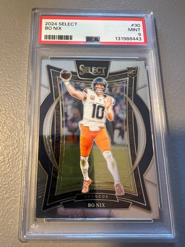 2024 Panini Select - Bo Nix ( Broncos ) Concourse Rookie RC #30 - PSA 9