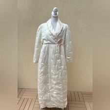 NWT Gilligan O'Malley quilted puffer white pink embroidered floral robe