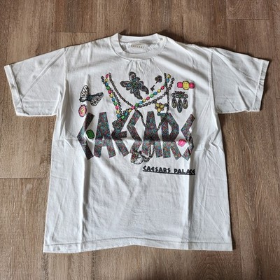 Vintage 90s Caesar's Palace Paisley Jewel Design Tshirt Fits XL White Single...