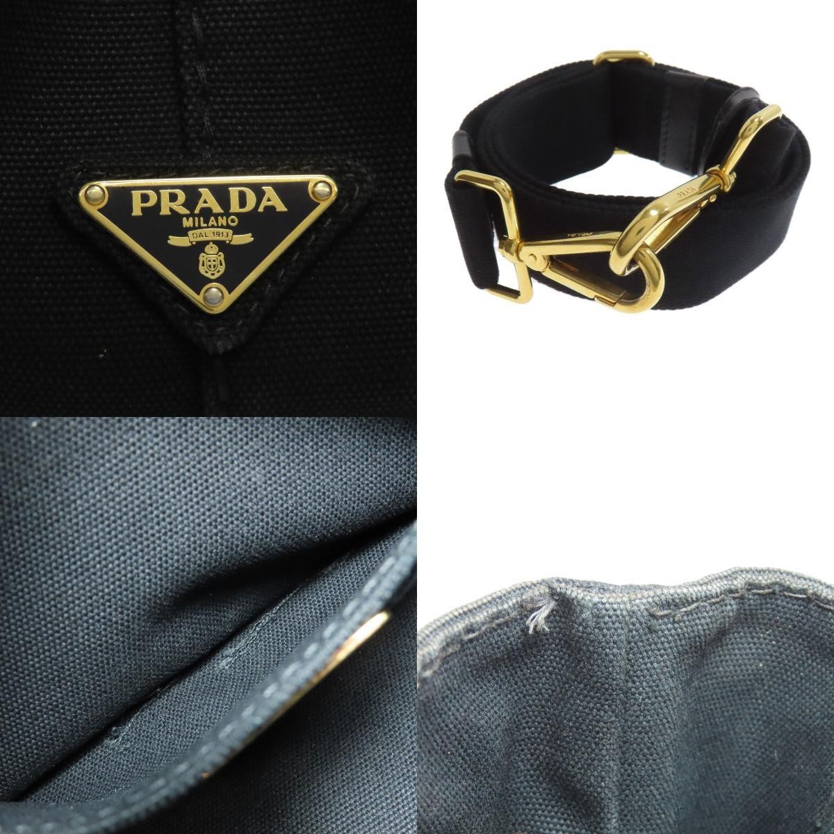 PRADA Canapa Mini 2WAY Handbag Canvas Ladies Used from japan thumbnail 6