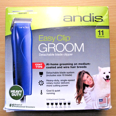 Andis Heavy Duty 21485 MBG-2  Easy Clip 8 Pc Groom Clippers Blue 120V Open Box