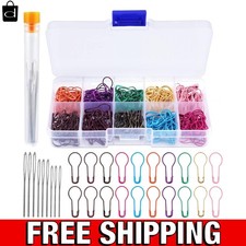 Luxury 300-Piece Metal Stitch Marker Set with Sewing Needles - Ideal for Crafts