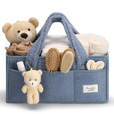 PeraBella Baby Diaper Caddy Organizer w/ Handle, Boy Girl Shower Gift Basket