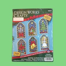 Design Works Crafts Plastic Canvas Ornament Kit NEW Stained Glass Windows