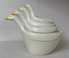 Vintage Set Of Four White Goose Plastic Nesti...