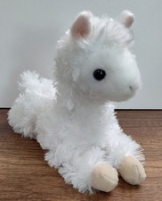 AURORA Mini Plush Fluffy White Llama 6" Stuffed Animal Lovey 2021 Pink Ears S5