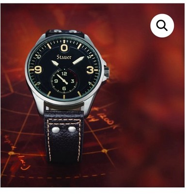 [ MINT CONDITION, RARE ] 44MM Stauer Midnight AVIATOR Watch, Men's 41026 Japan