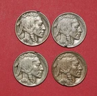 1930-1938 Buffalo Nickel Mint Error Lot - 4 Coins with Ragged Clips