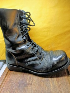 HOT  TOPIC  STYLE Underground England Eyelet Black spider Leather Boots