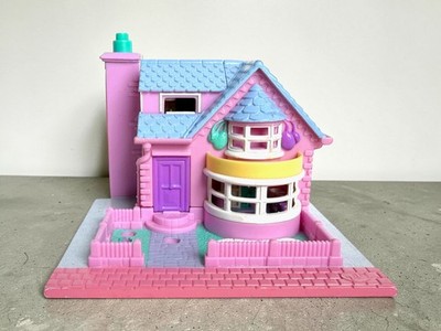 VINTAGE Bluebird Polly Pocket Pink House with Bay Window Light Doesn't Work 1993