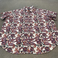 Cremieux Shirt Mens 4XB Paisley Button Down Premium Short Sleeve Party Casual