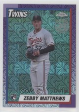 2025 Series 2 1990 Topps Chrome Silver Pack Aqua Refractor Zebby Matthews 0v0m