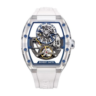 BONEST GATTI Automatic Mechanical Crystal Man Watch Skeleton Luxury Vintage 9960