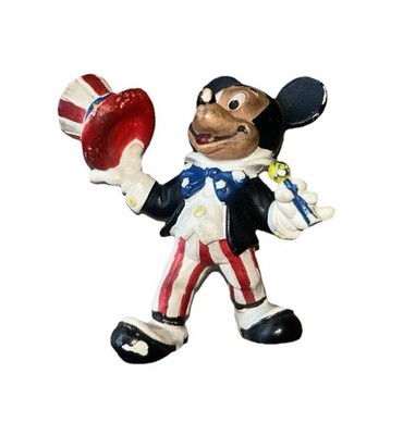 Vintage Mickey Mouse Uncle Sam Figur Bully 1989/ PVC , Disney Rare Disney Figure
