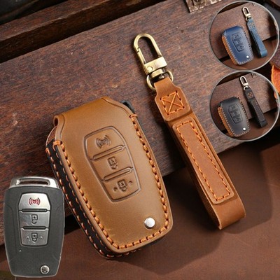 For SsangYong Kyron 2 Sanka Actyon Genuine Leather Car Smart Key Cover Fob Case