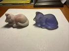 Two Fenton Sleeping Cat Or Kitten Figurines