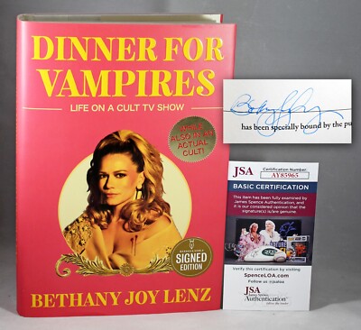 BETHANY JOY LENZ SIGNED DINNER FOR VAMPIRES BOOK 1ST EDITION AUTOGRAPHED JSA COA