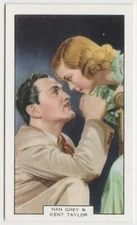 Nan Grey + Kent Taylor 1930s Summit Screen Lovers Tobacco Card #40 NM