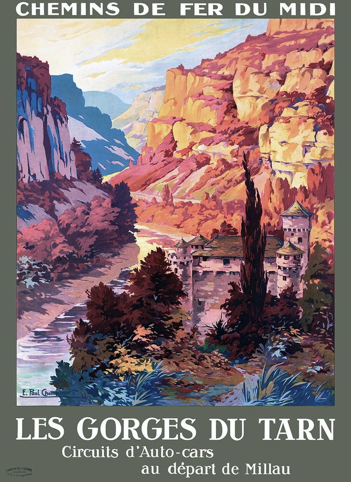 MESIDÉESDECADEAUX Affiche chemin de fer Midi - Gorges du Tarn