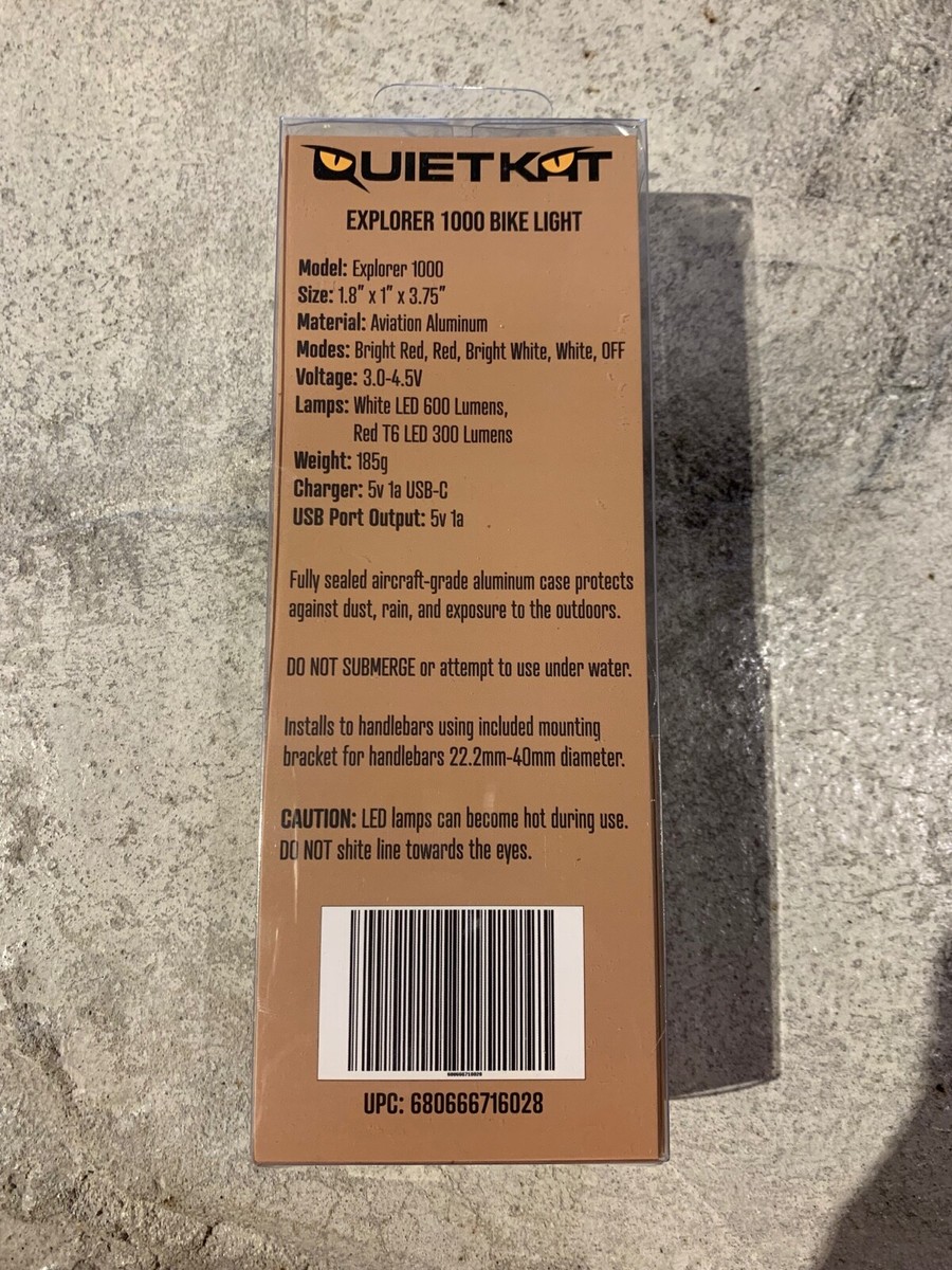 Quietkat Explorer 1000 Rechargeable Bike Light