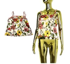 Kenzo Vintage Cropped Silk Floral Top Size M