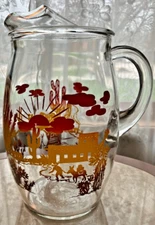 Vintage 2 Quart Pitcher with Southwestern Design - REDUCED!