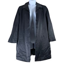 Weatherproof Size Large Raincoat Water Resistant Black Button Up Jacket Pockets